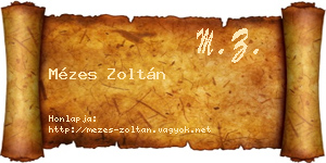 Mézes Zoltán névjegykártya